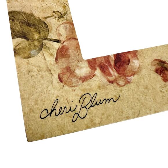 Set 2 Cheri Blum Tan Rose Floral Shabby Picture Frames 2.5" x 3.5" And 3.5" x 5" - Picture 3 of 8